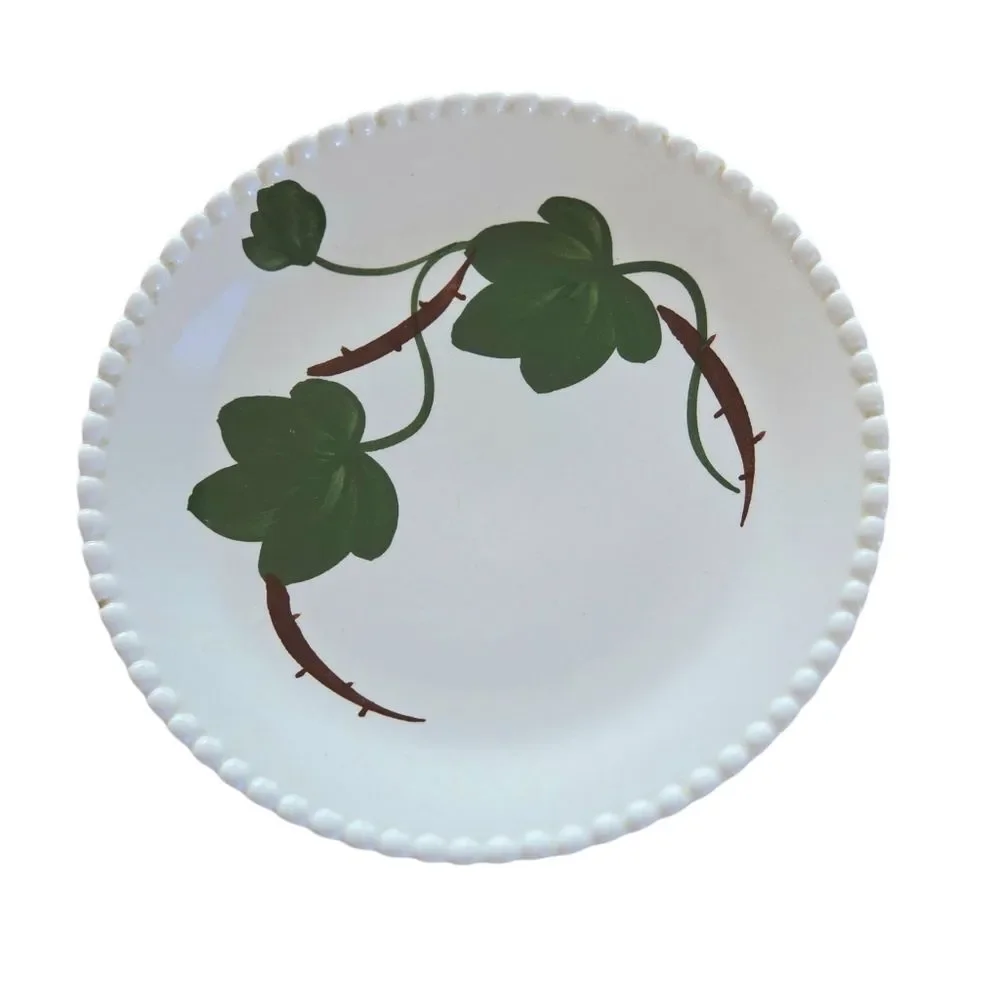 Blue Ridge Southern Ivy Hand Painted Candlewick Edges Set of 4 Bread Plates 7